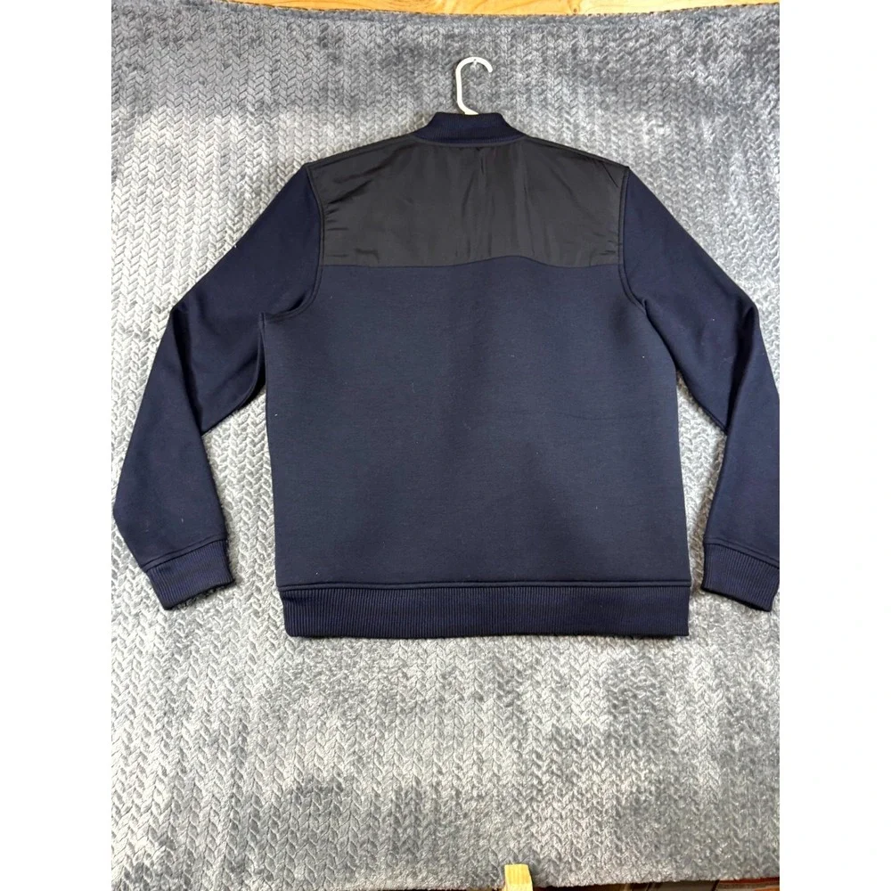 Ted Baker London Bomber Jacket Mens 6 Navy Full Zip Contrast Panel Mock Neck
